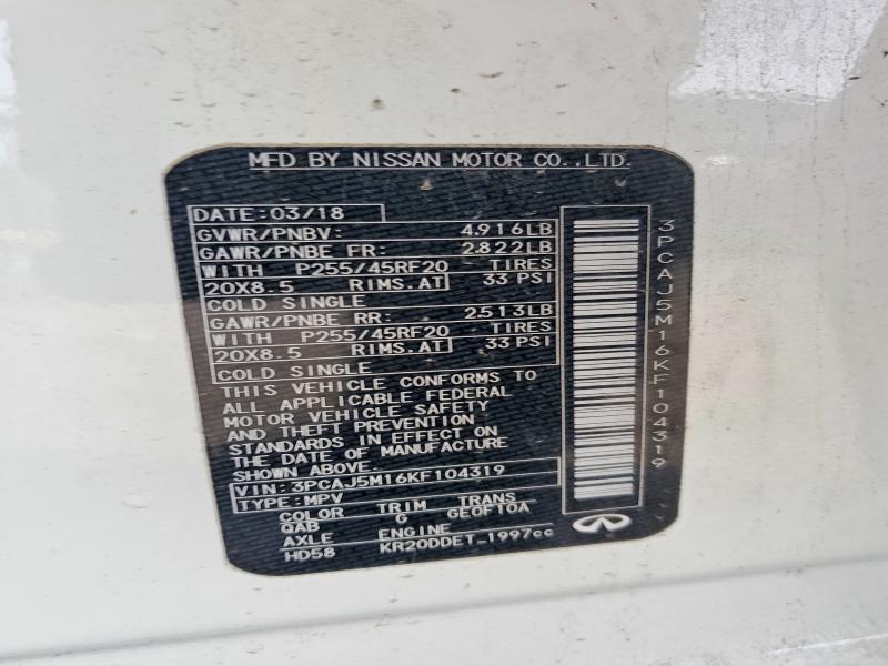 Продажа на аукционе авто 2019 Infiniti Qx50, vin: 3PCAJ5M16KF104319, номер лота: 74650845