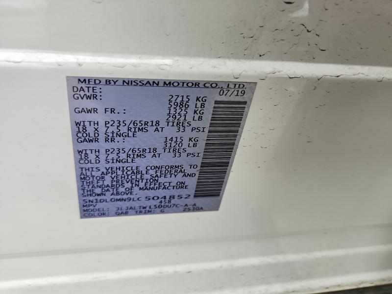 Продаж на аукціоні авто 2020 Infiniti Qx60, vin: 5N1DL0MN9LC504852, номер лоту: 97889135