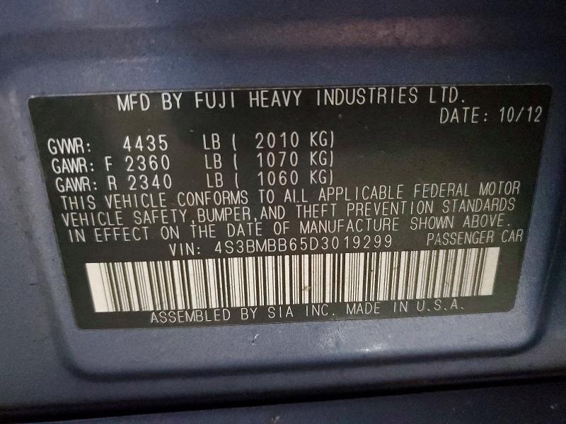 Aukcja sprzedaży 2013 Subaru Legacy, vin: 4S3BMBB65D3019299, numer aukcji: 73242475
