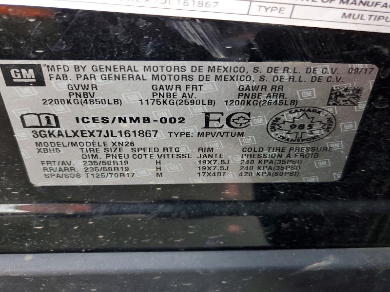 72317075 :رقم المزاد ، 3GKALXEX7JL161867 vin ، 2018 Gmc Terrain مزاد بيع