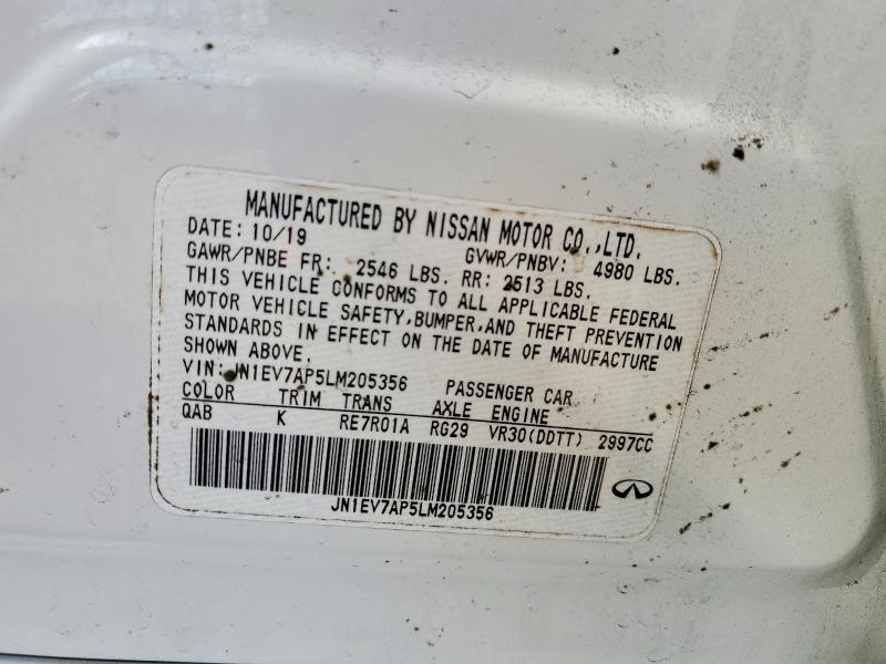 Aukcja sprzedaży 2020 Infiniti Q50, vin: JN1EV7AP5LM205356, numer aukcji: 99773385