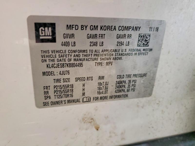 Продажа на аукционе авто 2019 Buick Encore, vin: KL4CJESB7KB804495, номер лота: 75363715