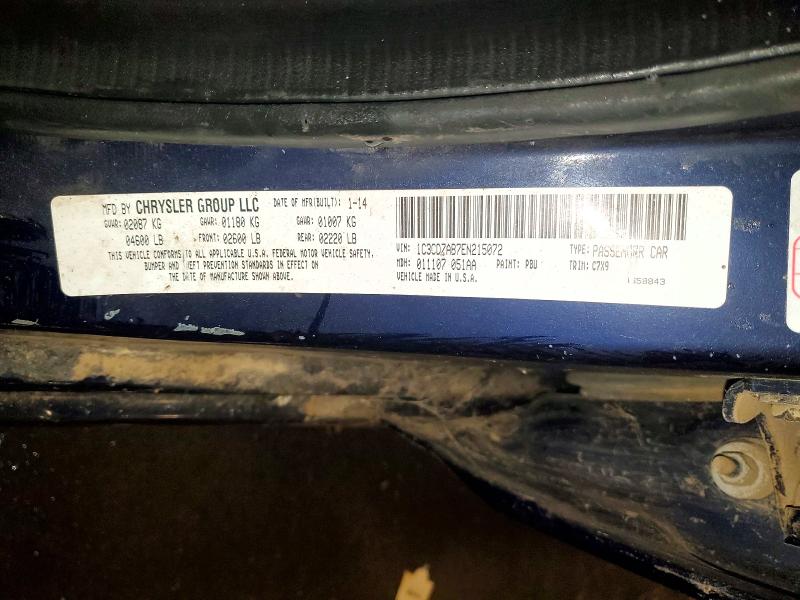99052665 :رقم المزاد ، 1C3CDZAB7EN215072 vin ، 2014 Dodge Avenger مزاد بيع