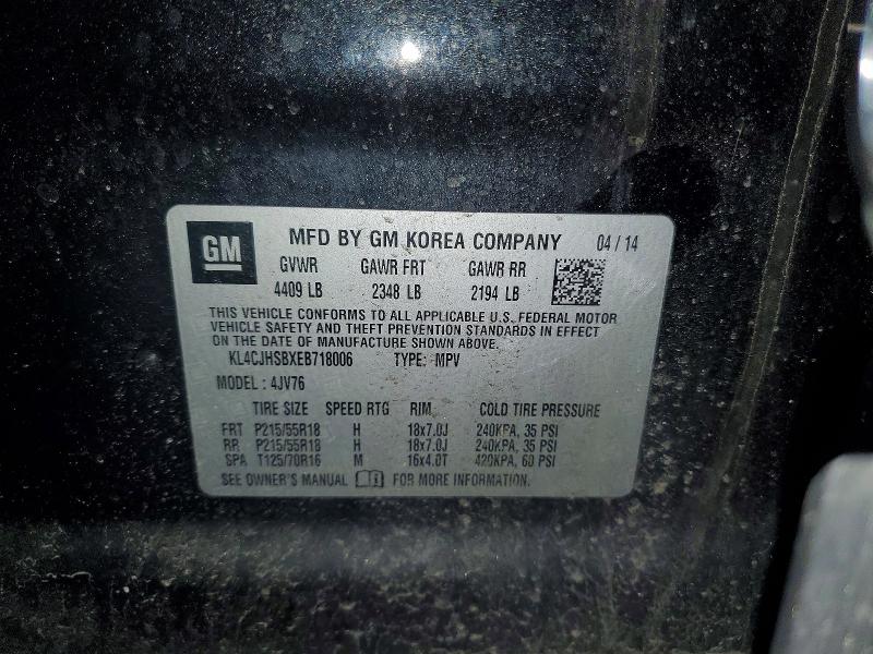 73319925 :رقم المزاد ، KL4CJHSBXEB718006 vin ، 2014 Buick Encore Pre مزاد بيع