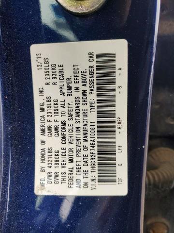 2014 Honda Accord მანქანა იყიდება აუქციონზე, vin: 1HGCR2F74EA100611, აუქციონის ნომერი: 74046475