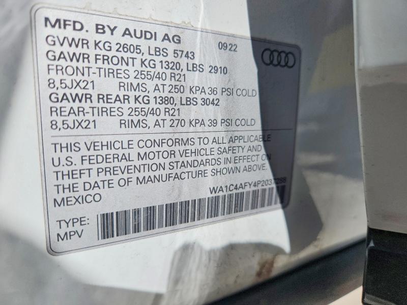 Продажа на аукционе авто 2023 Audi Sq5, vin: WA1C4AFY4P2037288, номер лота: 74971575