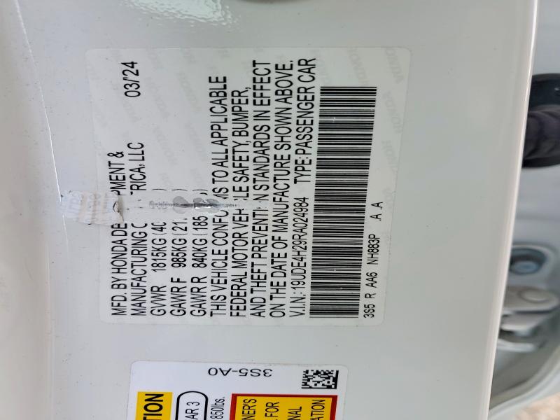 2024 Acura Integra მანქანა იყიდება აუქციონზე, vin: 19UDE4H29RA024984, აუქციონის ნომერი: 99729955