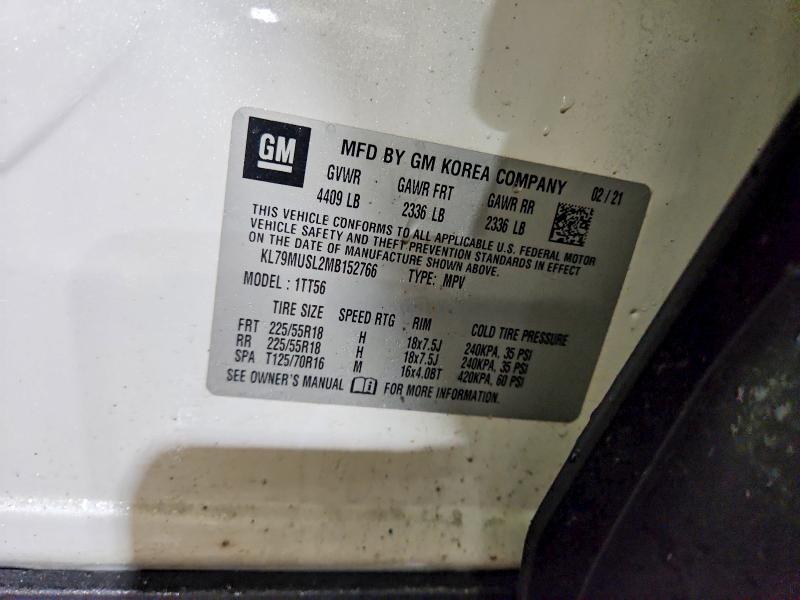 Продажа на аукционе авто 2021 Chevrolet Trailblaze, vin: KL79MUSL2MB152766, номер лота: 72739285