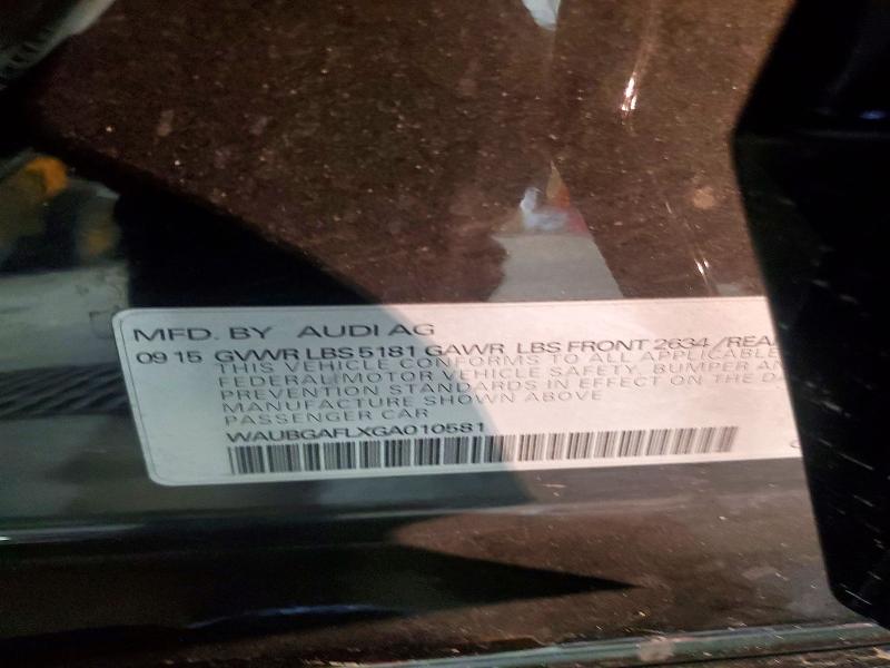 72685905 :رقم المزاد ، WAUBGAFLXGA010581 vin ، 2016 Audi S4 مزاد بيع