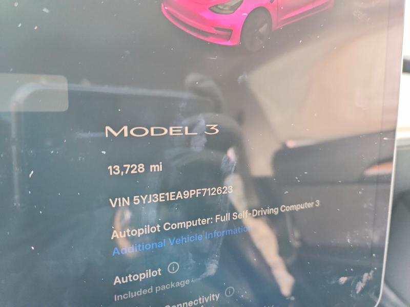 2023 Tesla Model 3 მანქანა იყიდება აუქციონზე, vin: 5YJ3E1EA9PF712623, აუქციონის ნომერი: 74551245