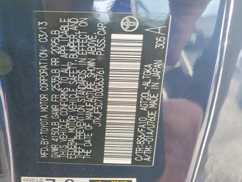 Продажа на аукционе авто 2013 Toyota Scion Tc, vin: JTKJF5C71D3063761, номер лота: 72656775