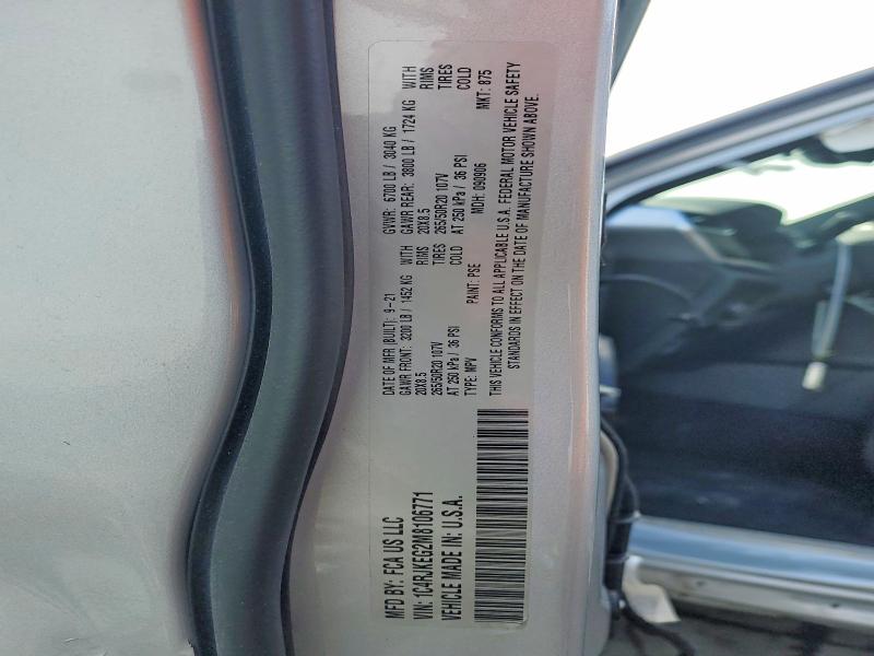 Aukcja sprzedaży 2021 Jeep Grand Cherokee, vin: 1C4RJKEG2M8106771, numer aukcji: 75450635