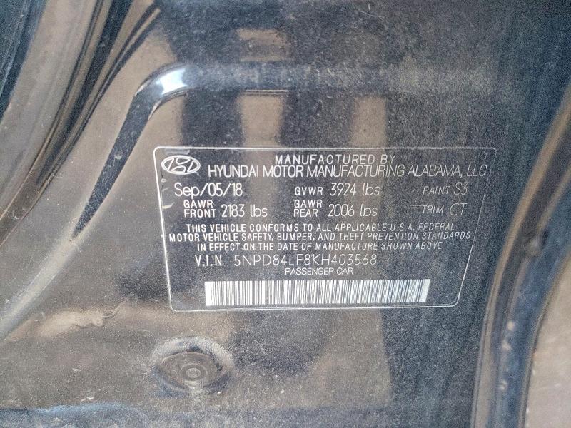Aukcja sprzedaży 2019 Hyundai Elantra, vin: 5NPD84LF8KH403568, numer aukcji: 74548375