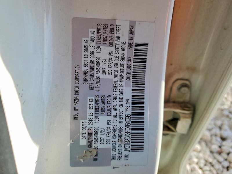 99137815 :رقم المزاد ، JM3TB2DA3F0464096 vin ، 2015 Mazda Cx-9 مزاد بيع