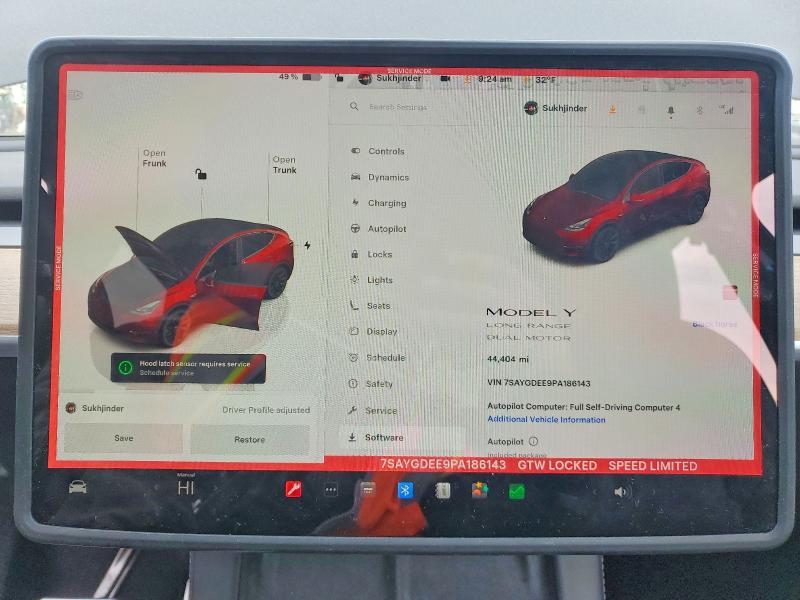 Aukcja sprzedaży 2023 Tesla Model Y, vin: 7SAYGDEE9PA186143, numer aukcji: 74224565