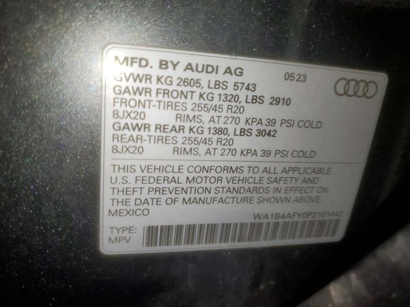 Aukcja sprzedaży 2023 Audi Sq5, vin: WA1B4AFY0P2161442, numer aukcji: 73911155
