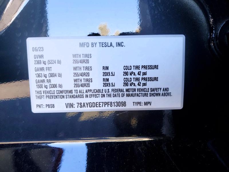 Aukcja sprzedaży 2023 Tesla Model Y, vin: 7SAYGDEE7PF813098, numer aukcji: 72215635