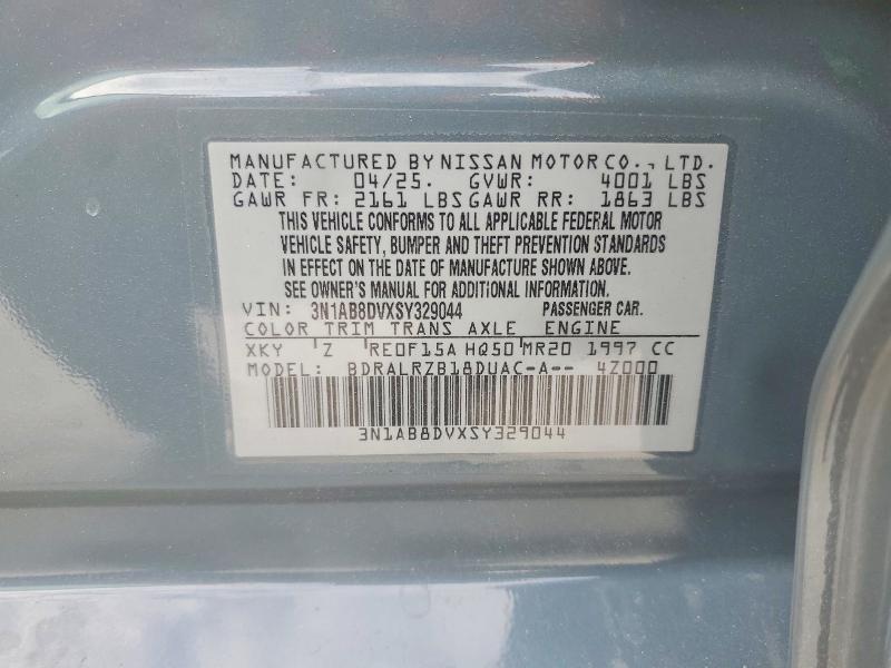 Продажа на аукционе авто 2025 Nissan Sentra, vin: 3N1AB8DVXSY329044, номер лота: 73837455