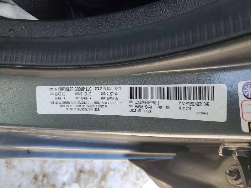2013 Dodge Avenger მანქანა იყიდება აუქციონზე, vin: 1C3CDZAB5DN725211, აუქციონის ნომერი: 74384845