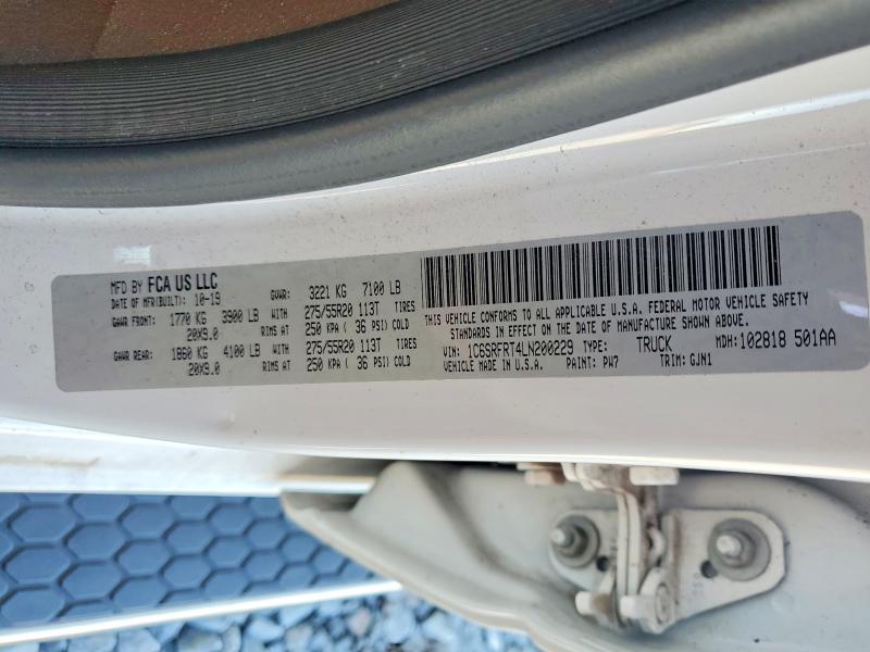 Продаж на аукціоні авто 2020 Ram 1500, vin: 1C6SRFRT4LN200229, номер лоту: 73263415