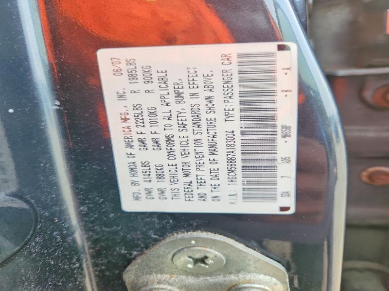 Aukcja sprzedaży 2007 Honda Accord, vin: 1HGCM56887A183004, numer aukcji: 74955305