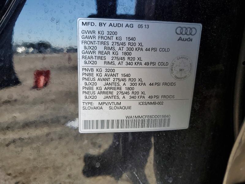 Aukcja sprzedaży 2013 Audi Q7, vin: WA1MMCFE6DD015640, numer aukcji: 99423595