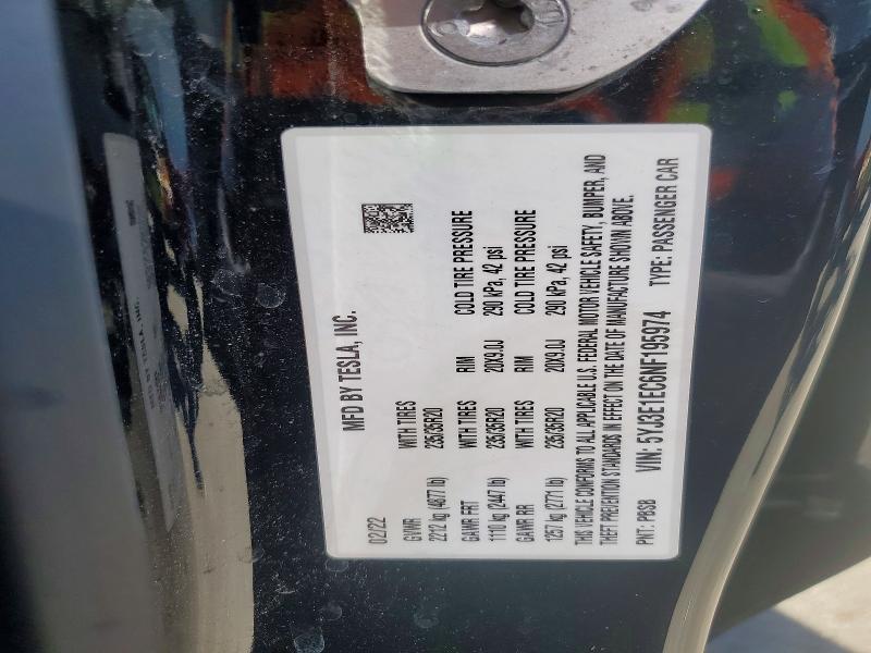 Продаж на аукціоні авто 2022 Tesla Model 3, vin: 5YJ3E1EC6NF195974, номер лоту: 74434725