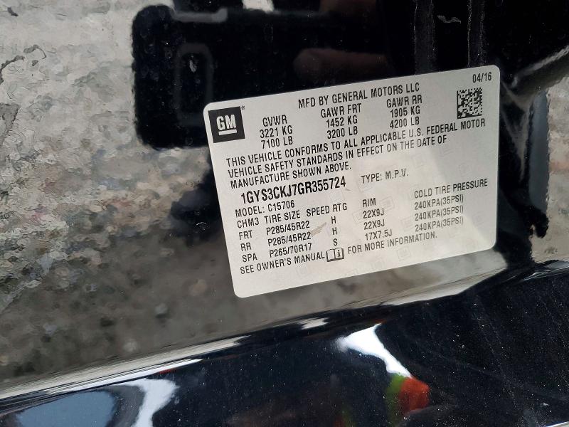 Aukcja sprzedaży 2016 Cadillac Escalade P, vin: 1GYS3CKJ7GR355724, numer aukcji: 73495345