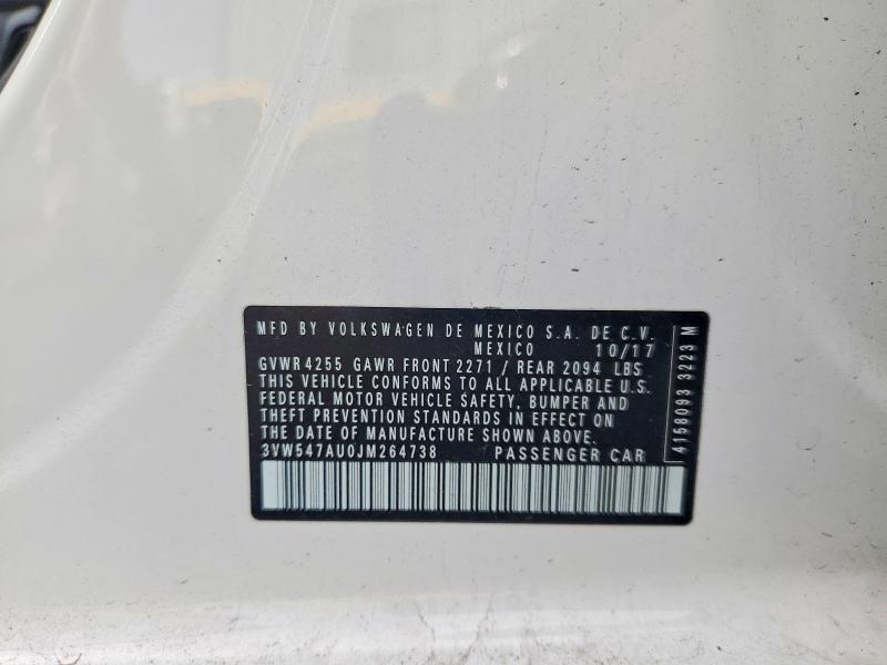 74892955 :رقم المزاد ، 3VW547AU0JM264738 vin ، 2018 Volkswagen Gti مزاد بيع