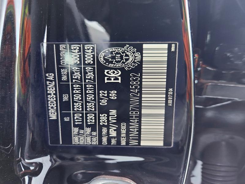 2022 Mercedes-benz Glb 250 4m მანქანა იყიდება აუქციონზე, vin: W1N4M4HB7NW245832, აუქციონის ნომერი: 73989495