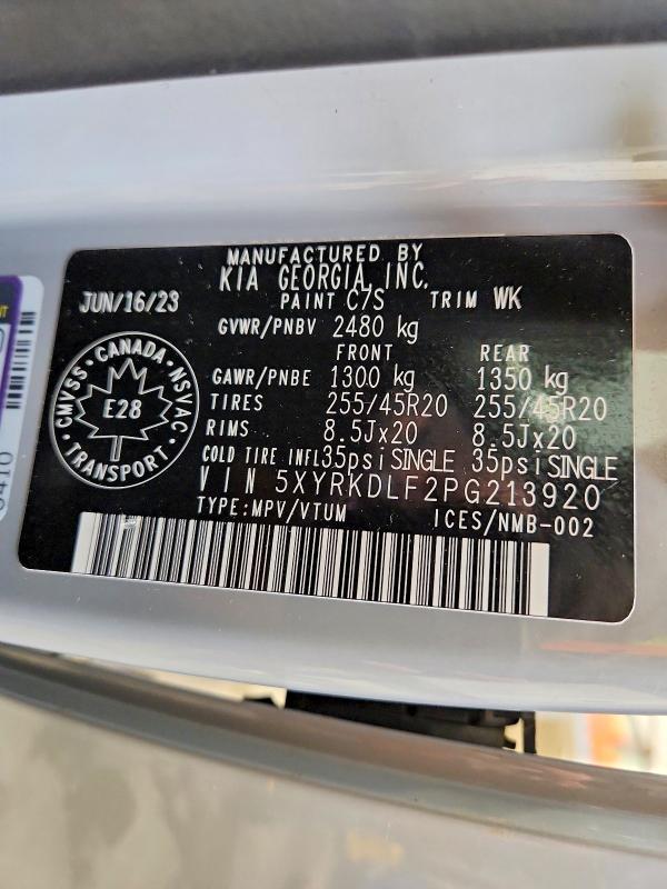 Продажа на аукционе авто 2023 Kia Sorento, vin: 5XYRKDLF2PG213920, номер лота: 74039915