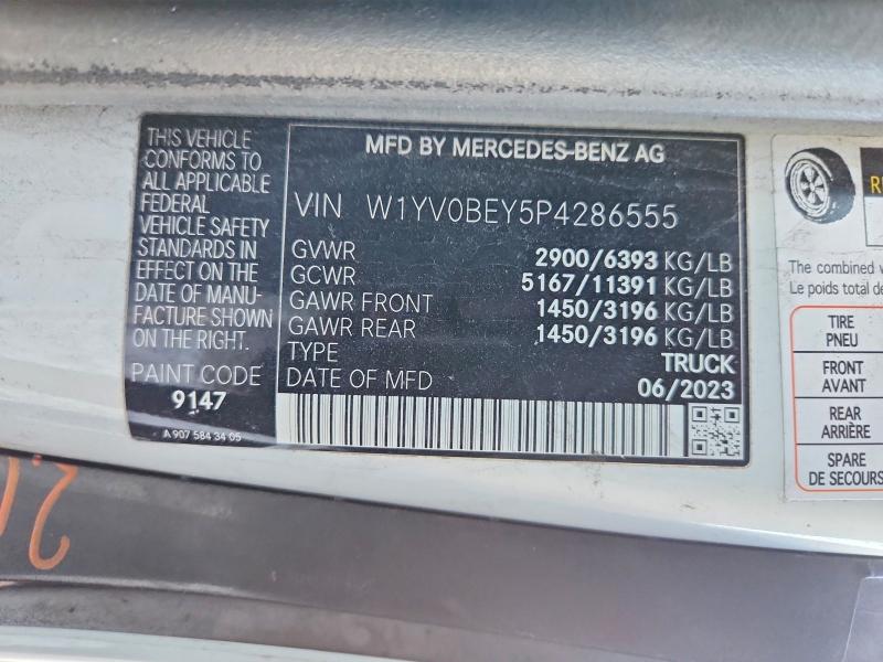 Aukcja sprzedaży 2023 Mercedes Benz Metris, vin: W1YV0BEY5P4286555, numer aukcji: 74064355