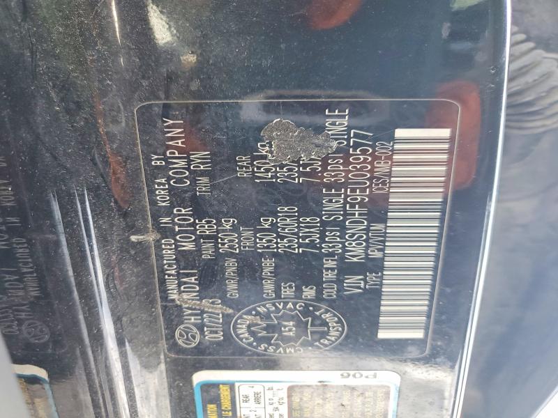 2014 Hyundai Santa Fe მანქანა იყიდება აუქციონზე, vin: KM8SNDHF9EU039577, აუქციონის ნომერი: 74251845