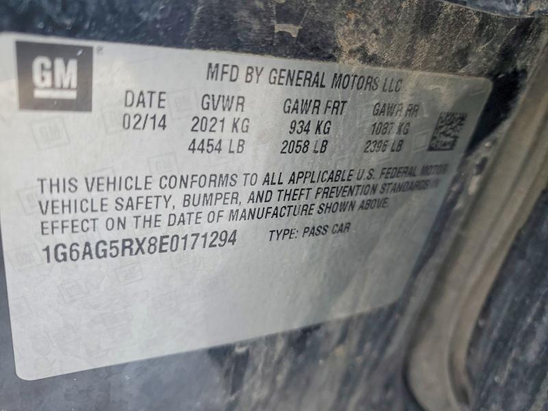 2014 Cadillac Ats მანქანა იყიდება აუქციონზე, vin: 1G6AG5RX8E0171294, აუქციონის ნომერი: 74801005