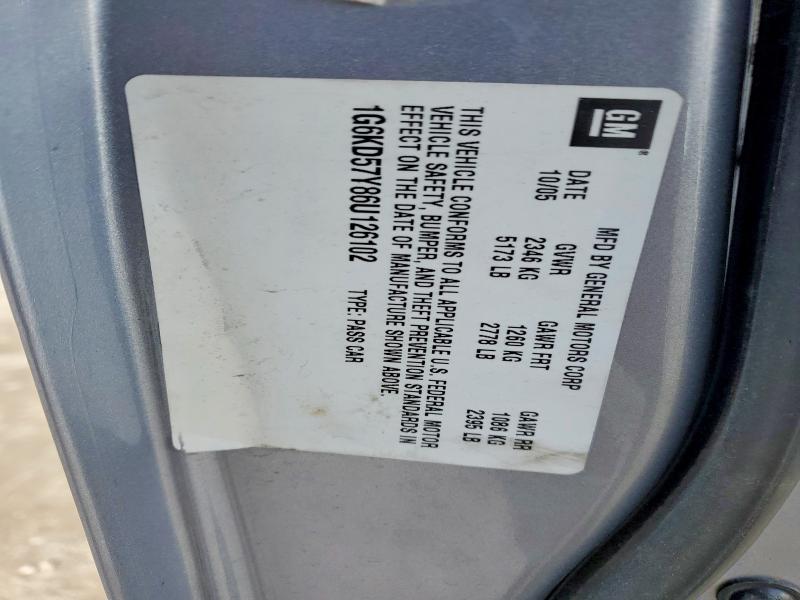 Aukcja sprzedaży 2006 Cadillac Dts, vin: 1G6KD57Y86U126102, numer aukcji: 74042055
