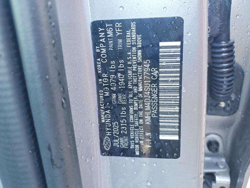 Aukcja sprzedaży 2025 Hyundai Elantra, vin: KMHLM4DJ4SU177945, numer aukcji: 74104665