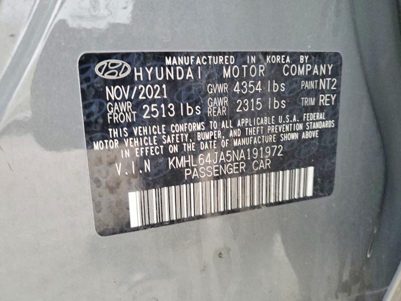 Aukcja sprzedaży 2022 Hyundai Sonata, vin: KMHL64JA5NA191972, numer aukcji: 73248405