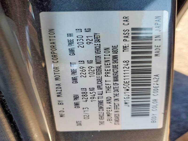 73537385 :رقم المزاد ، JM1GJ1W50E1111248 vin ، 2014 Mazda 6 مزاد بيع