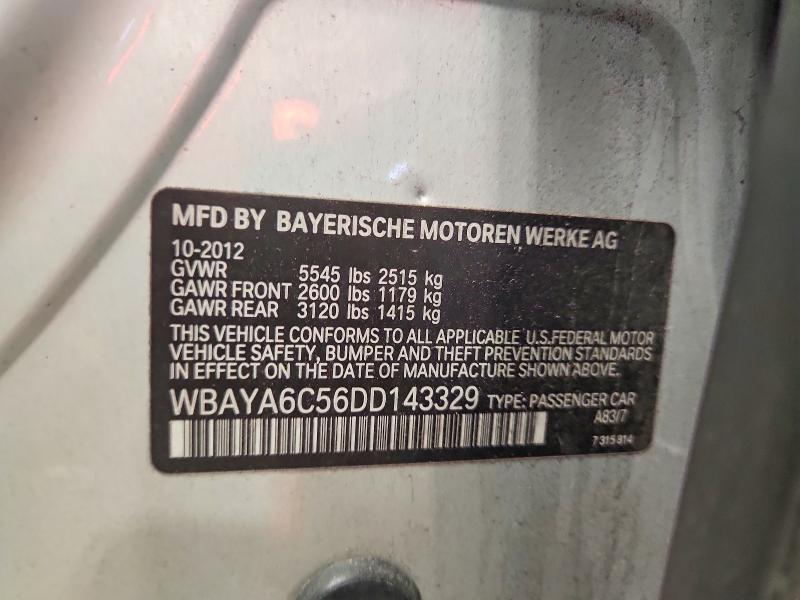 Aukcja sprzedaży 2013 Bmw 740, vin: WBAYA6C56DD143329, numer aukcji: 99143855