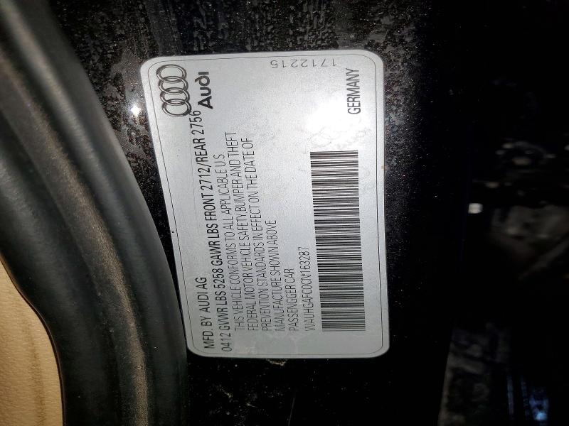 2012 Audi A6 მანქანა იყიდება აუქციონზე, vin: WAUHGAFC0CN163287, აუქციონის ნომერი: 74078465