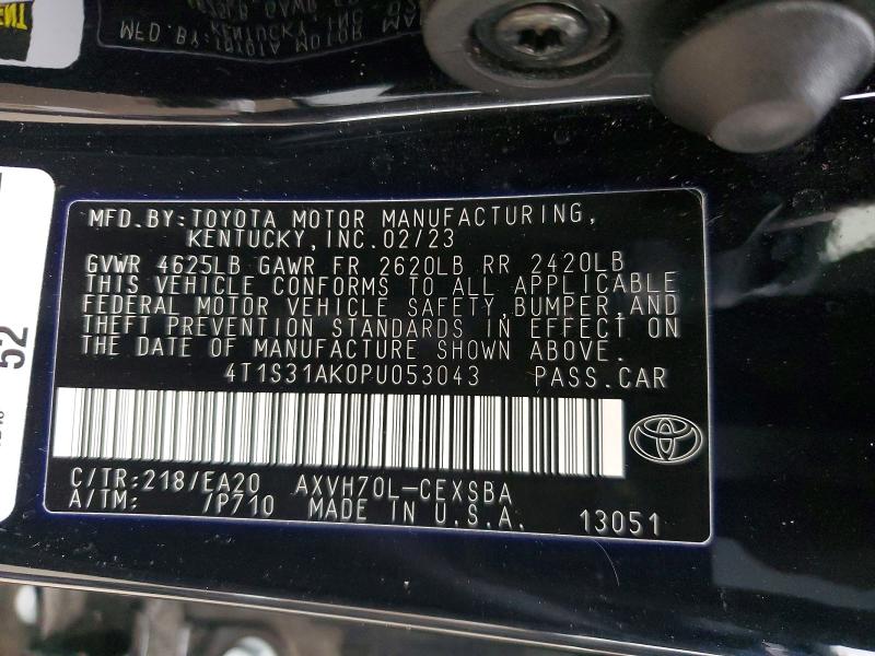 Продажа на аукционе авто 2023 Toyota Camry, vin: 4T1S31AK0PU053043, номер лота: 99163565