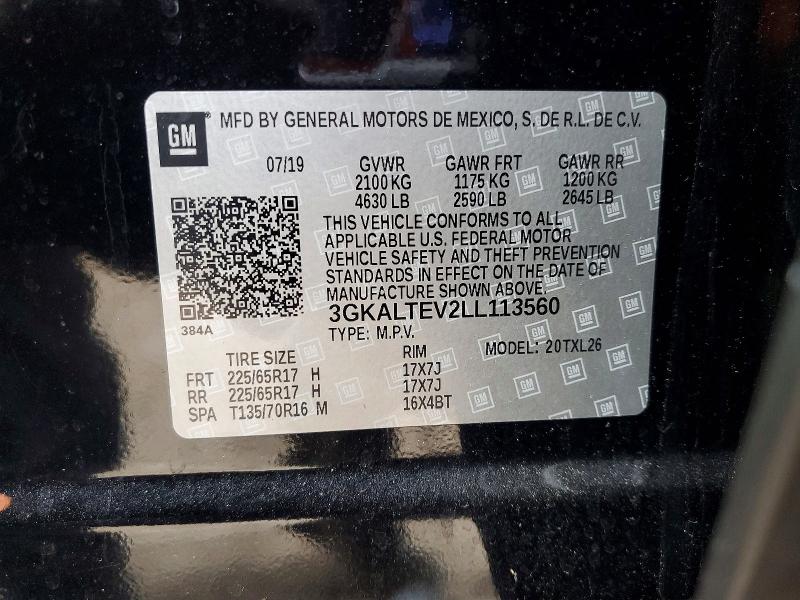 2020 Gmc Terrain მანქანა იყიდება აუქციონზე, vin: 3GKALTEV2LL113560, აუქციონის ნომერი: 73843925