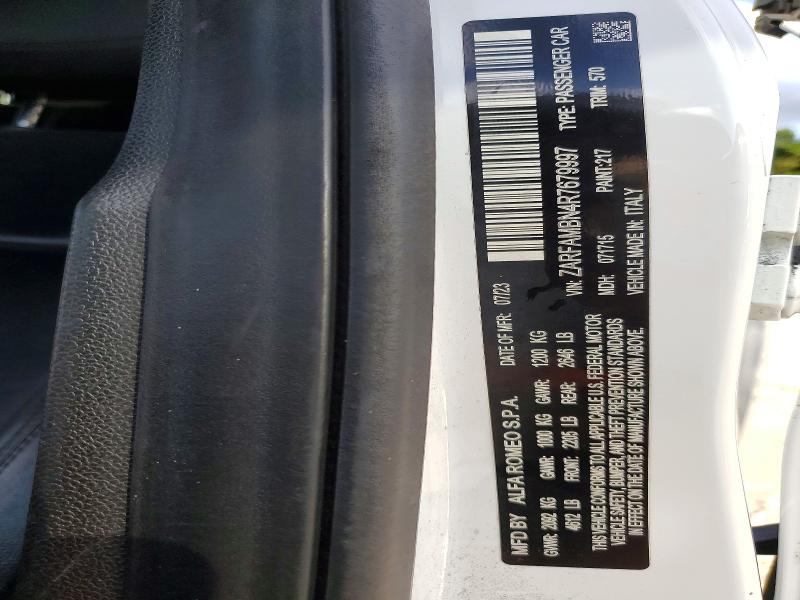 73102955 :رقم المزاد ، ZARFAMBN4R7679997 vin ، 2024 Alfa Romeo Giulia Ti مزاد بيع