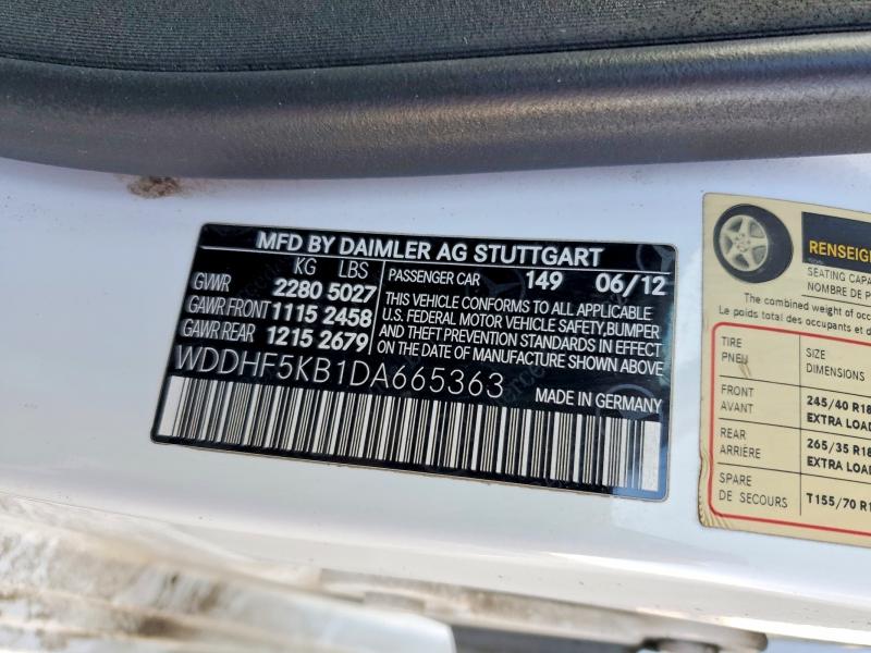 72759855 :رقم المزاد ، WDDHF5KB1DA665363 vin ، 2013 Mercedes-benz E 350 مزاد بيع