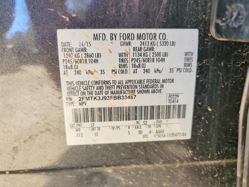 Продажа на аукционе авто 2015 Ford Edge, vin: 2FMTK3J93FBB33487, номер лота: 99272055