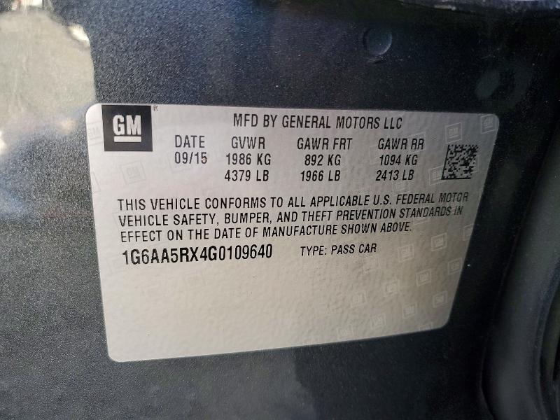 Продажа на аукционе авто 2016 Cadillac Ats, vin: 1G6AA5RX4G0109640, номер лота: 72924335