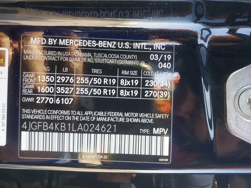 Продажа на аукционе авто 2020 Mercedes-benz Gle, vin: 4JGFB4KB1LA024621, номер лота: 74496075