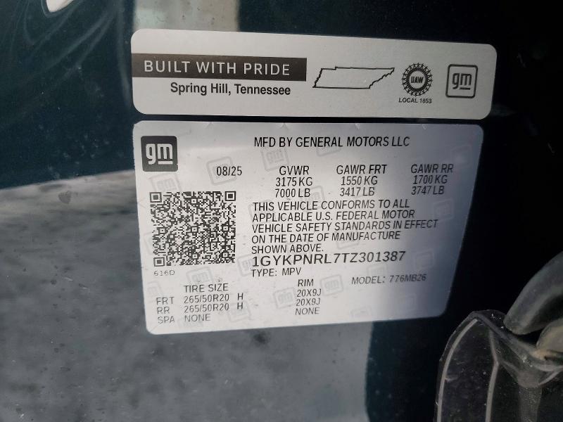 Продаж на аукціоні авто 2026 Cadillac Lyriq, vin: 1GYKPNRL7TZ301387, номер лоту: 98997925