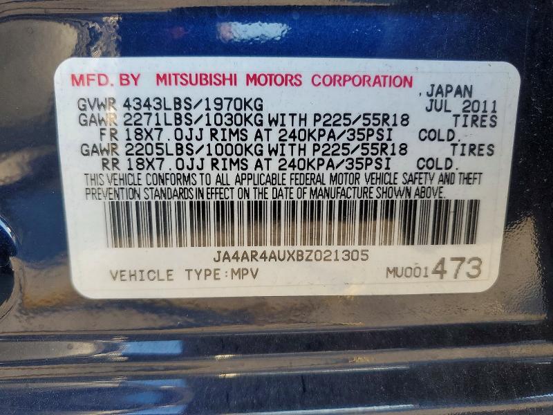 Продаж на аукціоні авто 2011 Mitsubishi Outlander Sport, vin: JA4AR4AUXBZ021305, номер лоту: 73617885