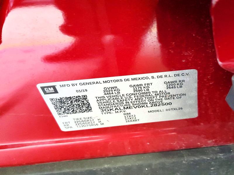 74493545 :رقم المزاد ، 3GKALMEV0KL282500 vin ، 2019 Gmc Terrain Sl مزاد بيع